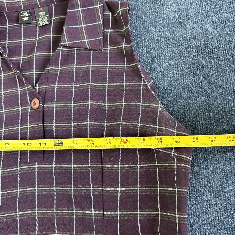 Y2K American Eagle Outfitters Dress Womens 14 Purple Plaid Shift Shirt Short - Picture 7 of 10